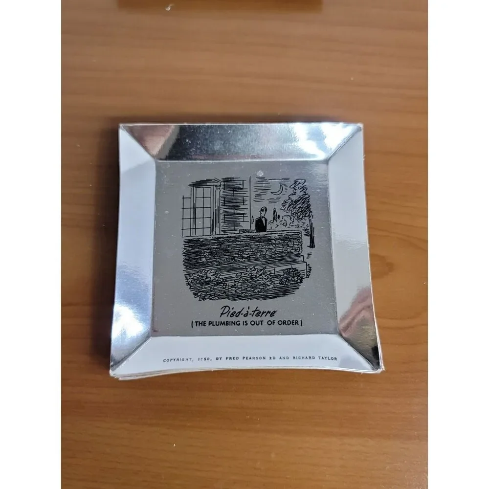 VTG 1950 Fractured French Ashtrays Coasters #A26